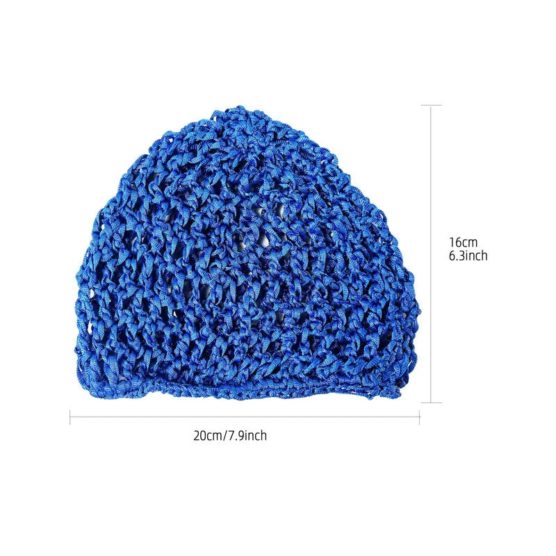 Mesh Crochet Hair Net Rayon Knit Snood Hat Thick Short Women Hairnet Snoods