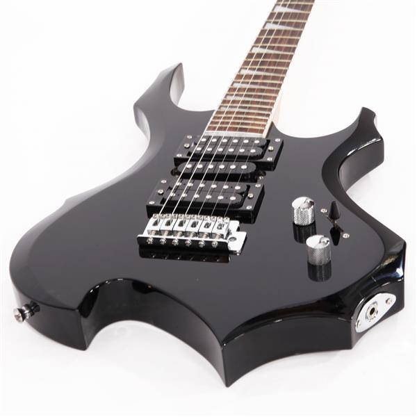 Flame Shaped Electric Guitar with 20W Electric Guitar Sound HSH Pickup Novice Guitar   Audio   Bag   Strap   Picks   Shake   Cable   Wrench Tool Black