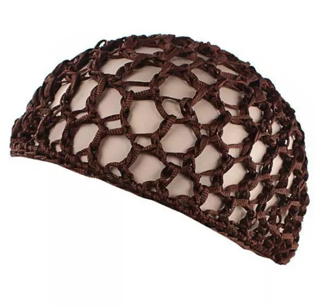 Mesh Crochet Hair Net Rayon Knit Snood Hat Thick Short Women Hairnet Snoods