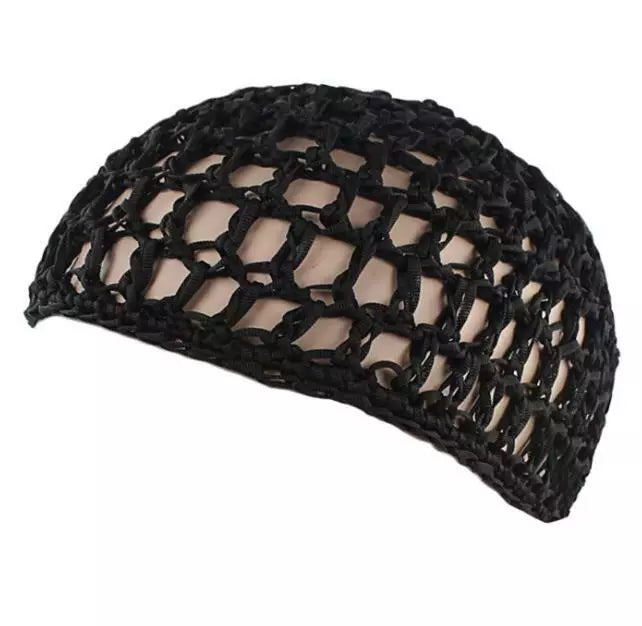 Mesh Crochet Hair Net Rayon Knit Snood Hat Thick Short Women Hairnet Snoods