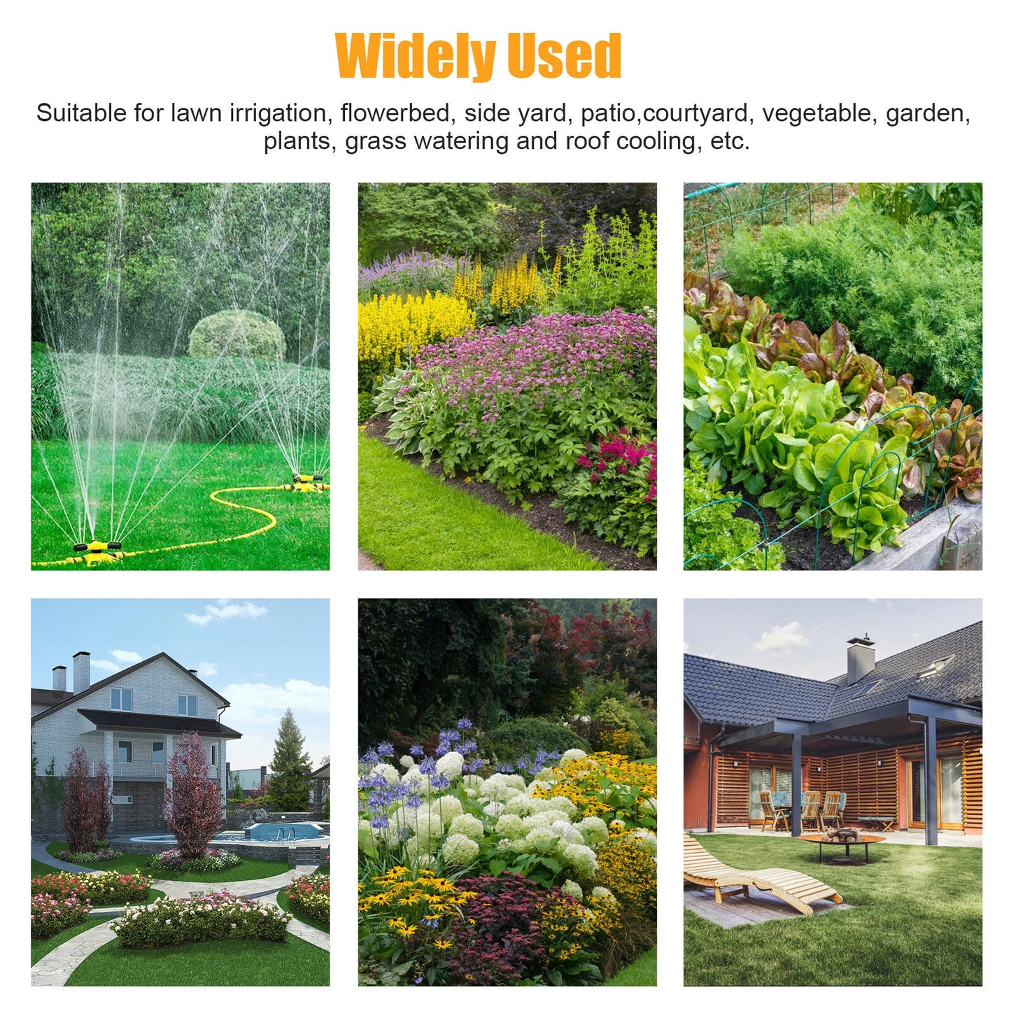 360° Rotating Lawn Sprinkler System Grass Automatic Watering Spray Irrigation US